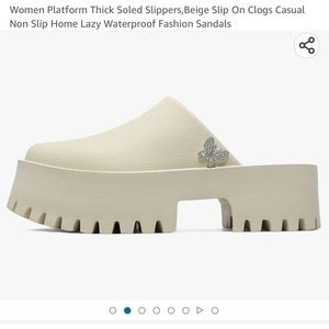 NEW Cream Platform Clogs
